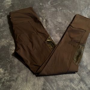 3 for $10 Zyia black cuffed mirage leggings no pockets 24” size 4